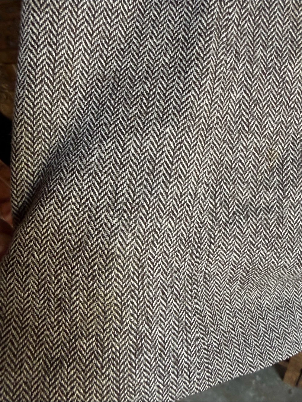 Tory Burch Herringbone Wool Pencil Skirt Leather Buckles Size 8